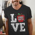 LOVE Kindergarten Teacher Student School Apple Men's V-Neck T-Shirt, funny gift