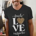 Love Leopard Print Teacher Cheetah School Inspire Teach Men's V-Neck T-Shirt, funny gift Love Leopard Print Teacher Cheetah School Inspire Teach Men's V-Neck T-Shirt, funny gift