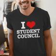 I Love Student Council Student Teacher Men's V-Neck T-Shirt, funny gift
