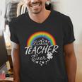 Luckiest Teacher Ever Rainbow- St Patricks Day Teacher Men's V-Neck T-Shirt, funny gift Luckiest Teacher Ever Rainbow- St Patricks Day Teacher Men's V-Neck T-Shirt, funny gift