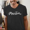 Maestra Cute Bilingual Spanish Teacher Men's V-Neck T-Shirt, funny gift