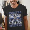 Maestra El Salvador Coquette Bow Hispanic Spanish Teacher Men's V-Neck T-Shirt, funny gift Maestra El Salvador Coquette Bow Hispanic Spanish Teacher Men's V-Neck T-Shirt, funny gift