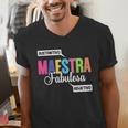 Maestra Fabulosa Bilingual Spanish Espanol Teacher School Men's V-Neck T-Shirt, funny gift