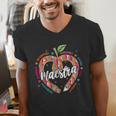 Maestra Pencil Spanish Teacher Bilingual 100 Days Of School Men's V-Neck T-Shirt, funny gift