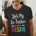 Matching Co-Teacher Best Friend She's My Bestie Work Team Men's V-Neck T-Shirt, funny gift Matching Co-Teacher Best Friend She's My Bestie Work Team Men's V-Neck T-Shirt, funny gift
