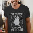 I Did The Math The Answer Is Penguin Math Teacher Men's V-Neck T-Shirt, funny gift I Did The Math The Answer Is Penguin Math Teacher Men's V-Neck T-Shirt, funny gift