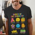 Math Cat Geometry Back To School Mathematics Teacher Men's V-Neck T-Shirt, funny gift