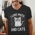 Math And Cats Apparel For Teachers Students Cat Lovers Men's V-Neck T-Shirt, funny gift Math And Cats Apparel For Teachers Students Cat Lovers Men's V-Neck T-Shirt, funny gift
