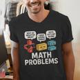 Math Problems Symbols Teacher Back To School Girl Boy Men's V-Neck T-Shirt, funny gift Math Problems Symbols Teacher Back To School Girl Boy Men's V-Neck T-Shirt, funny gift