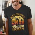 Math Teacher Shirt Math Teachers Love Brains Halloween Math For Men Women Men's V-Neck T-Shirt, funny gift