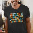 Math Teacher Be Like Subtraction And Make a Difference Men's V-Neck T-Shirt, funny gift