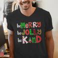 Be Merry Be Jolly Be Kind Merry Christmas Teacher Xmas Pjs Men's V-Neck T-Shirt, funny gift Be Merry Be Jolly Be Kind Merry Christmas Teacher Xmas Pjs Men's V-Neck T-Shirt, funny gift