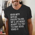 Never Mess With An English Teacher Back To School Men's V-Neck T-Shirt, English Teacher Shirts, funny gift Never Mess With An English Teacher Back To School Men's V-Neck T-Shirt, English Teacher Shirts, funny gift