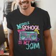 Middle School Is My Jam Cute Teacher Shirt 80's 90's Styl Men's V-Neck T-Shirt, funny gift Middle School Is My Jam Cute Teacher Shirt 80's 90's Styl Men's V-Neck T-Shirt, funny gift