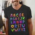 Monster ABC Cute Alphabet Halloween Teacher Costume Kids Men's V-Neck T-Shirt, funny gift Monster ABC Cute Alphabet Halloween Teacher Costume Kids Men's V-Neck T-Shirt, funny gift