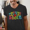 Montessori Rocks Montessori Teacher Back To School Men's V-Neck T-Shirt, funny gift Montessori Rocks Montessori Teacher Back To School Men's V-Neck T-Shirt, funny gift