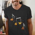 Music Note Pumpkin Fall Music Teacher Halloween Costume Men's V-Neck T-Shirt, funny gift