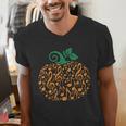 Music Notes Pumpkin Music Teacher Halloween Men's V-Neck T-Shirt, funny gift