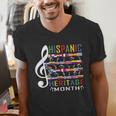 Music Teacher Kid National Hispanic Heritage Month Men's V-Neck T-Shirt, funny gift Music Teacher Kid National Hispanic Heritage Month Men's V-Neck T-Shirt, funny gift