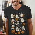 Music Teacher Orchestra Shirt Spooky Halloween Ghost Band Men's V-Neck T-Shirt, funny gift Music Teacher Orchestra Shirt Spooky Halloween Ghost Band Men's V-Neck T-Shirt, funny gift