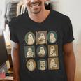 Music Teacher Orchestra Spooky Halloween Ghost Band Men's V-Neck T-Shirt, funny gift Music Teacher Orchestra Spooky Halloween Ghost Band Men's V-Neck T-Shirt, funny gift