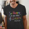 Music Teacher So Happy To See Your Face Back To School Men's V-Neck T-Shirt, funny gift