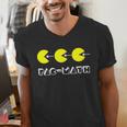 Nerdy Pac-Math Nom Retro Game Precalculus Math Teacher Men's V-Neck T-Shirt, funny gift