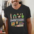 Novelty Montessori Studying Learning Schooling Teacher Love For Men Women Men's V-Neck T-Shirt, funny gift