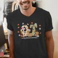 Occupational Therapy Fall Autumn Pumpkin Flower OTA Teacher Men's V-Neck T-Shirt, funny gift
