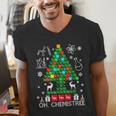 Oh Chemistree Scientist Chemical Christmas Xmas Teacher Men's V-Neck T-Shirt, funny gift