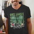 One Lucky Teacher Coquette Bow St Patricks Day Teacher Men's V-Neck T-Shirt, funny gift One Lucky Teacher Coquette Bow St Patricks Day Teacher Men's V-Neck T-Shirt, funny gift