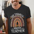 One Thankful Math Teacher Leopard Rainbow Thanksgiving Men's V-Neck T-Shirt, funny gift One Thankful Math Teacher Leopard Rainbow Thanksgiving Men's V-Neck T-Shirt, funny gift