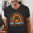 One Thankful Science Teacher Rainbow Boho Fall Thanksgiving Men's V-Neck T-Shirt, Science Teacher Shirts, funny gift One Thankful Science Teacher Rainbow Boho Fall Thanksgiving Men's V-Neck T-Shirt, Science Teacher Shirts, funny gift