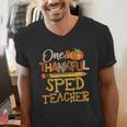 One Thankful Sped Teacher Cute Thanksgiving Women Men's V-Neck T-Shirt, funny gift
