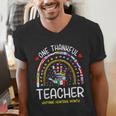 One Thankful Teacher Hispanic Heritage Month Countries Flags Men's V-Neck T-Shirt, funny gift One Thankful Teacher Hispanic Heritage Month Countries Flags Men's V-Neck T-Shirt, funny gift