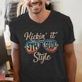 P41l Retro Kickin It 5th Grade Style Teacher Back To School For Men Women Girls Kids Men's V-Neck T-Shirt, funny gift