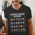Hispanic Flags Alphabet Hearts Latin Heritage For Teacher Men's V-Neck T-Shirt, funny gift Hispanic Flags Alphabet Hearts Latin Heritage For Teacher Men's V-Neck T-Shirt, funny gift