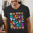Hispanic Heritage Month 2025 Latino Puerto Rico Teacher Kids Men's V-Neck T-Shirt, funny gift Hispanic Heritage Month 2025 Latino Puerto Rico Teacher Kids Men's V-Neck T-Shirt, funny gift