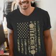 Patriotic Teacher American Flag Camouflage 4th Of July Camo Men's V-Neck T-Shirt, funny gift Patriotic Teacher American Flag Camouflage 4th Of July Camo Men's V-Neck T-Shirt, funny gift