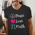 Peace Love Math Maths Teacher Pi Symbol Men Women Men's V-Neck T-Shirt, funny gift