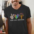 Peace Love Montessori Daycare Teacher Appreciation Men's V-Neck T-Shirt, funny gift