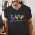 Peace Love Physical Education Tie Dye Sports PE Teacher Men's V-Neck T-Shirt, Pe Teacher Shirts, funny gift