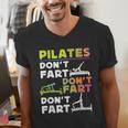 Pilates Instructor Teacher Watercolor Pilates Don't Fart Men Women Kids Men's V-Neck T-Shirt, funny gift Pilates Instructor Teacher Watercolor Pilates Don't Fart Men Women Kids Men's V-Neck T-Shirt, funny gift