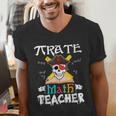 Pirate Math Teacher Skull Pirate Halloween Costume Men's V-Neck T-Shirt, funny gift Pirate Math Teacher Skull Pirate Halloween Costume Men's V-Neck T-Shirt, funny gift