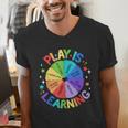 Play Is Learning Teacher Kindergarten For Men Women Kids Men's V-Neck T-Shirt, funny gift Play Is Learning Teacher Kindergarten For Men Women Kids Men's V-Neck T-Shirt, funny gift