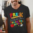 Pre-k Where The Adventure Begins First Day Of Prek Teacher Men's V-Neck T-Shirt, funny gift
