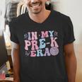 In My Pre K Era Groovy Back To School First Day Teacher Kids Men's V-Neck T-Shirt, Groovy Teacher Shirts, funny gift