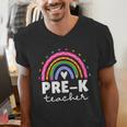 Pre-K Teacher Cute Pre Kindergarten For Teachers Rainbow For Men Women Kids Men's V-Neck T-Shirt, funny gift Pre-K Teacher Cute Pre Kindergarten For Teachers Rainbow For Men Women Kids Men's V-Neck T-Shirt, funny gift