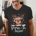 Pre-k Teacher Squad Reindeer Teacher Christmas Men's V-Neck T-Shirt, funny gift