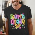 Preppy Fourth Grade Back To School 4th Grade Teacher Girls Men's V-Neck T-Shirt, 4th Grade Teacher Shirts, funny gift